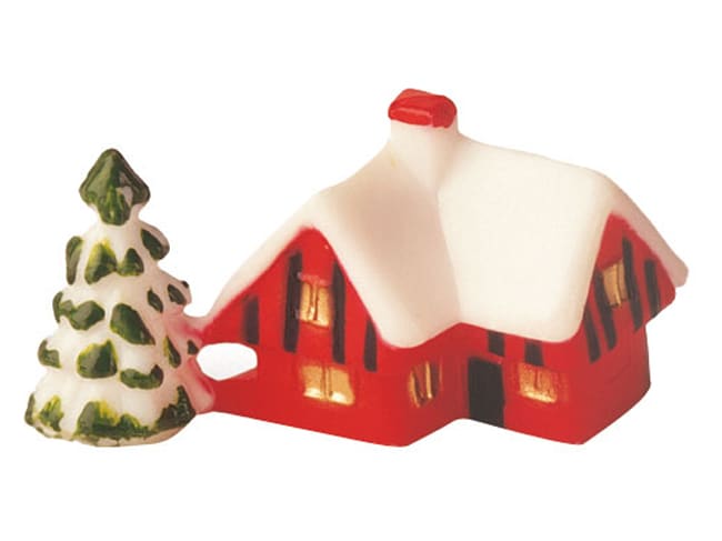 Red Christmas Chalet & Tree Decorations (x 72)