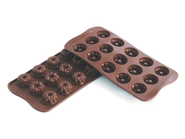Easy Choc Silicone Chocolate Mould - 15 Bundt Cake Shapes - 21,4cm x 10,6cm - Silikomart