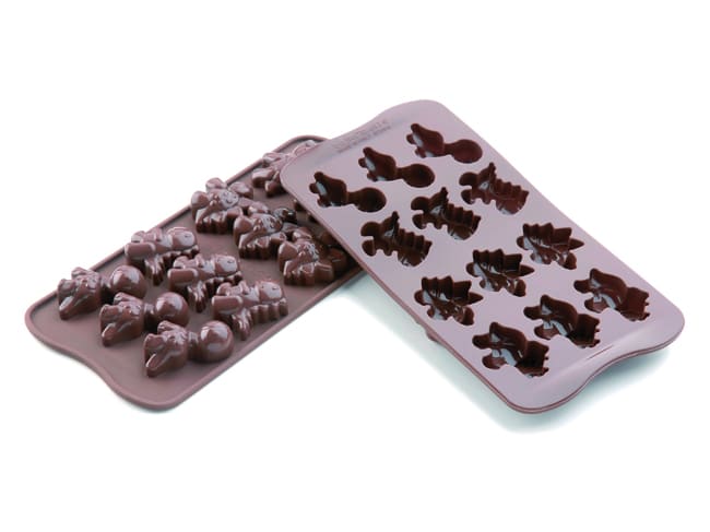 Easy Choc Silicone Chocolate Mould - 12 Dinosaurs - 21,4cm x 10,6cm - Silikomart