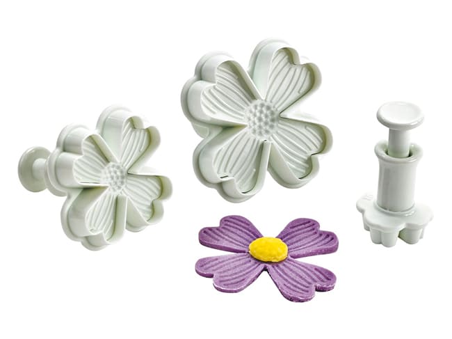 Set of 3 Plunger Cutters - 4-Petal Flower - Mallard Ferrière