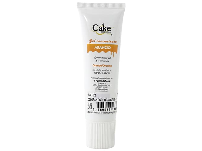 Food Colouring Gel - Fat Soluble - Orange 100 g - Cake Décoration