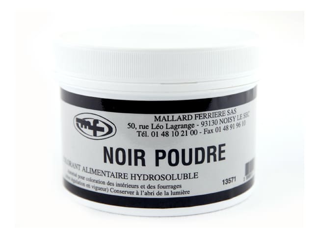 Black Food Colouring Powder E122/E104/E133 - Water soluble - 50g - Mallard Ferrière