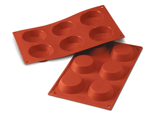 Flexible Silicone Mould - 6 Tartlets Ø 7cm - 30 x 17,5cm - Silikomart