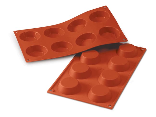 Flexible Silicone Mould - 8 Tartlets Ø 6cm - 30 x 17cm - Silikomart