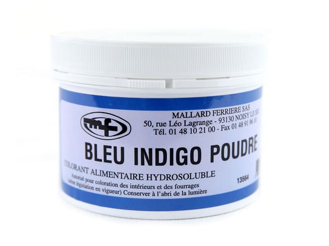 Indigo Blue Food Colouring Powder E132 - Water Soluble - 100g - Mallard Ferrière