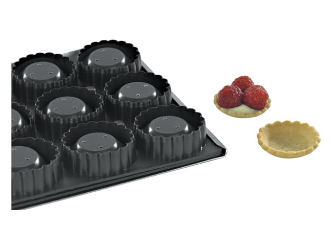 Kali Tartlet Shell Mould - 15 Fluted Round Tartlets - Mallard Ferrière