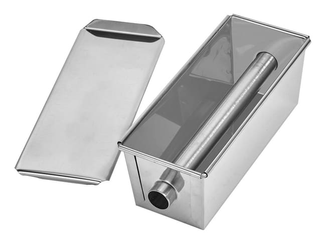 Stainless steel loaf cake mould - with cylinder insert - 40 x 8 x 8cm - Mallard Ferrière