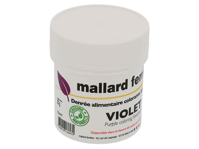 Natural Food Colouring Powder 20g - Purple - Fat-soluble - Mallard Ferrière