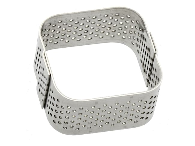 Mini perforated square tart ring - 3,5 x 3,5 x ht 2cm - Mallard Ferrière