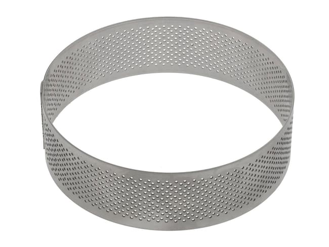 Perforated Stainless Steel Tart Ring - ht 3.5cm - Ø 10cm - Mallard Ferrière