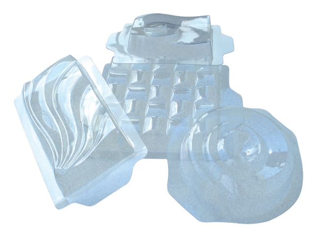Set of 2 Semi-Rigid Plastic Moulds - Layered Square - Mallard Ferrière