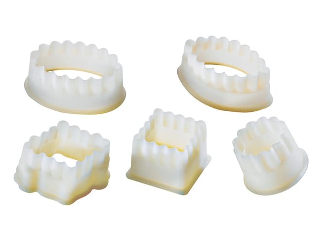 Set of 5 Fluted Pastry Cutters - Various Shapes - Mallard Ferrière