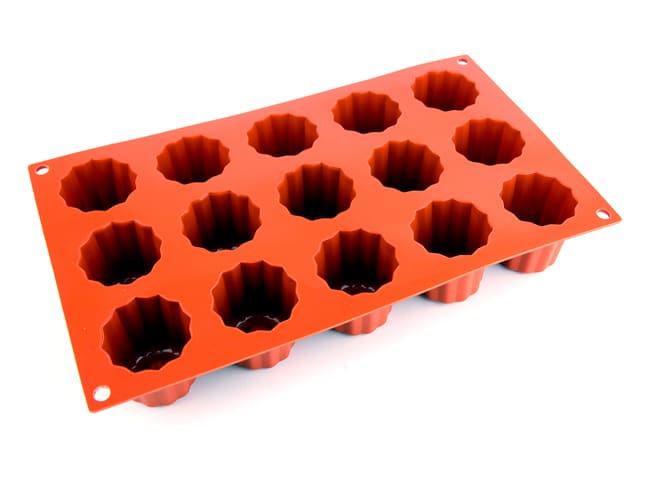 Flexible Silicone Mould - 15 Cannelés Ø 4,5cm - 30 x 17,5cm - Silikomart