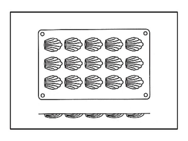 Flexible Silicone Mould - 15 mini-madeleines - 30 x 17,5cm - Silikomart