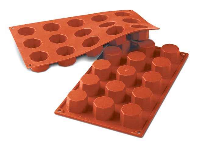 Flexible Silicone Mould - 15 Octagons Ø 3,8cm - 30 x 17,5cm - Silikomart