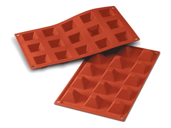 Flexible Silicone Mould - 15 Pyramids 3,6 x 3,6cm - 30 x 17,5cm - Silikomart