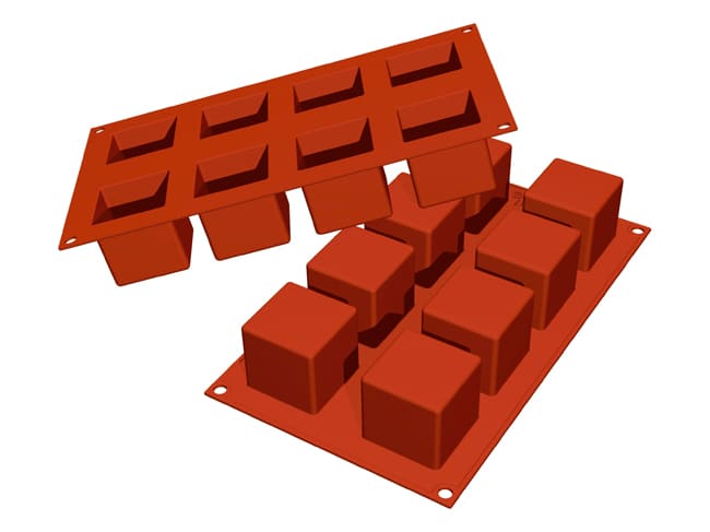 Flexible Silicone Mould - 8 Cubes 5 x 5cm - 30 x 17,5cm - Silikomart