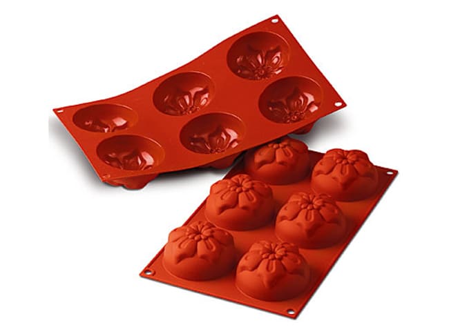 Flexible Silicone Mould - 6 Daffodils Ø 7,6cm - 30 x 17,5cm - Silikomart