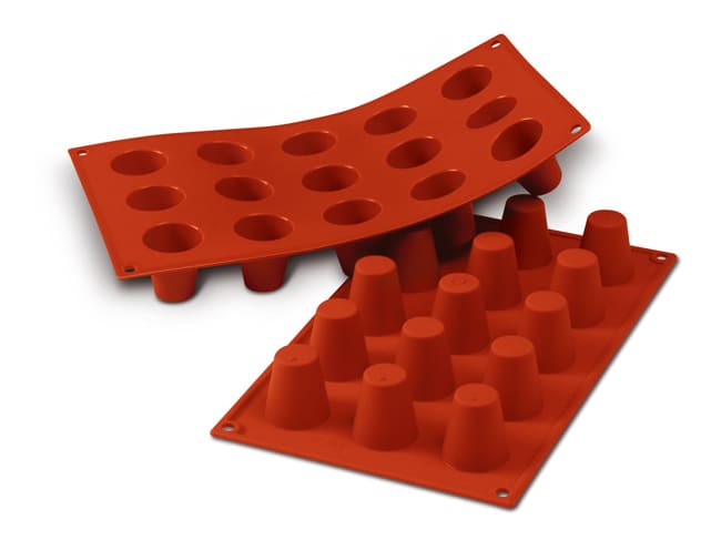 Flexible Silicone Mould - 15 small Babas Ø 3,5cm - 30 x 17,5cm - Silikomart