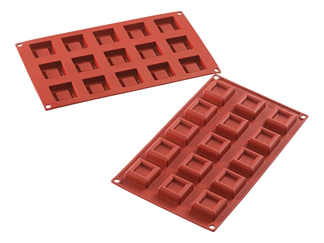 Flexible Silicone Mould - 15 Squares 3,8 x 3,8cm - 30 x 17,5cm - Silikomart