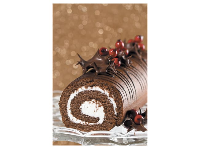 4 Yule Log Stainless Steel Mould - H 2.5cm - 40 x 21cm - Mallard Ferrière