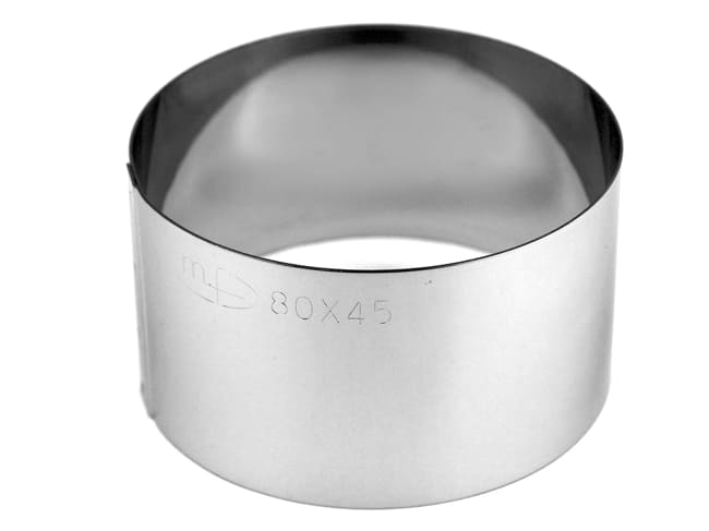 Stainless Steel Mousse Ring - Ø 8cm x ht 4.5cm - Mallard Ferrière