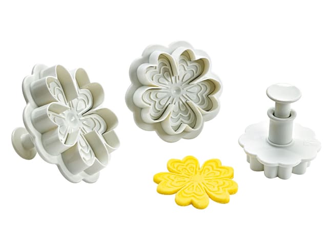 Set of 3 Plunger Cutters -Veined Petal Wild Rose - Mallard Ferrière