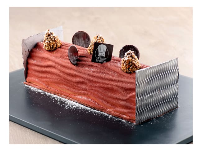 Yule Log Kit with Silicone Mould & Mat - Wood Pattern - 25 x 9cm - Silikomart