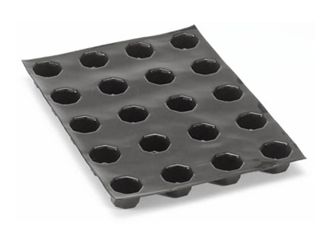 Non-Stick Silicone Mould - 40 Octagon Shapes 4.3 x 4 x 2.6cm - 60 x 40cm - Flexipan