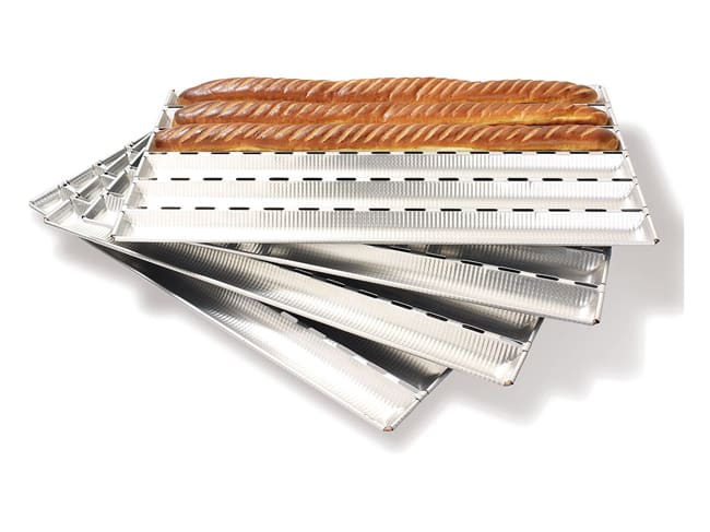 Alu-Gaufer Baguette Baking Tray - 6 baguettes 65cm - Matfer