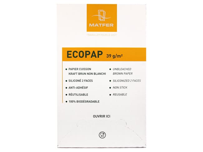 Ecopap Baking Paper - 53 x 32.5cm (500 sheets) - Matfer