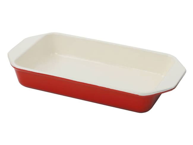 Chasseur Cast Iron Red Rectangular Dish - 27.5 x 14cm - Le Chasseur