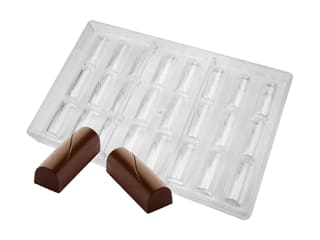 Chocolate polyester Mould - Grooved Bars (24 cavities)