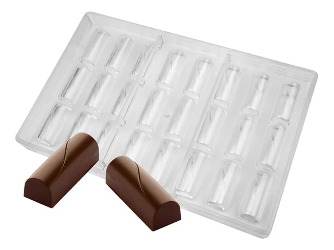 Chocolate polyester Mould - Grooved Bars (24 cavities) - 27,5 x 17,5cm