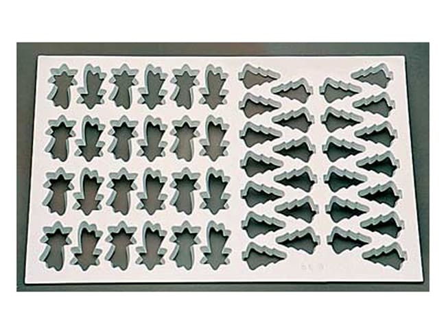 Cookie Cutting Sheet - 26 Christmas Trees + 24 Shooting Stars - Matfer