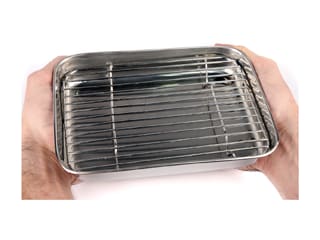 Stainless Steel Food Prep Tray with Rack