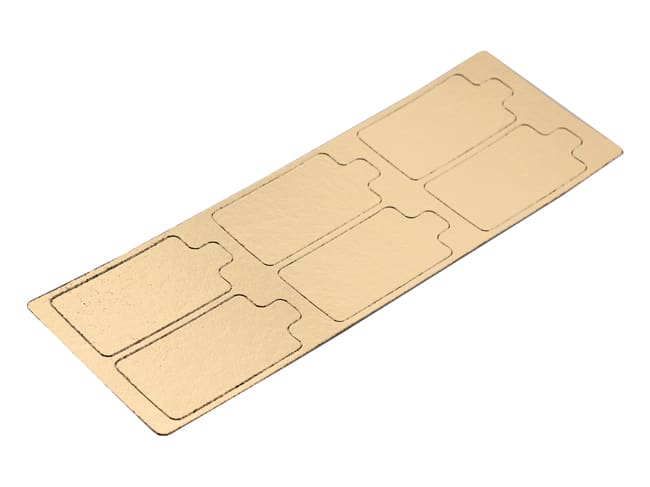 Gold Cake Board with Tab - Set of 200 boards - Rectangle 9 x 5.5cm