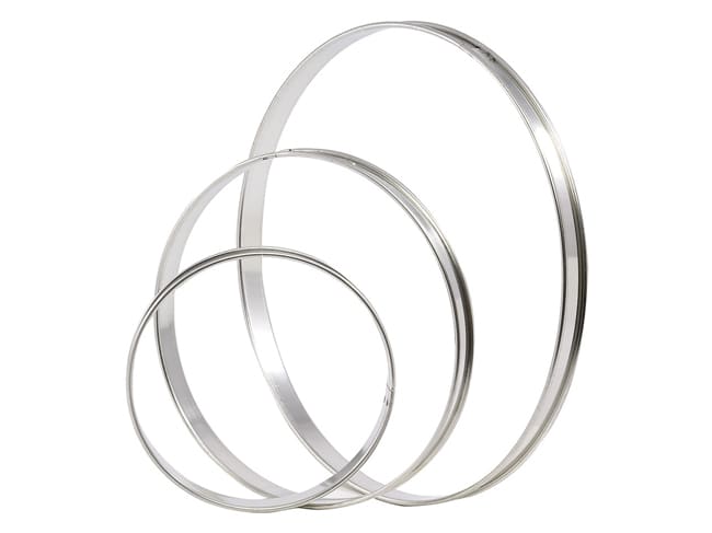 Stainless Steel Tart Ring - ht 2cm - Ø 24cm - Matfer