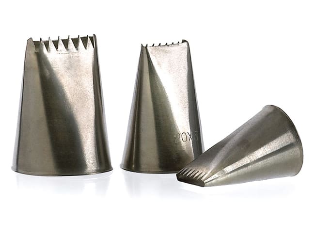 Stainless Steel Yule Log Nozzles - 6 teeth (width 16mm) - Matfer