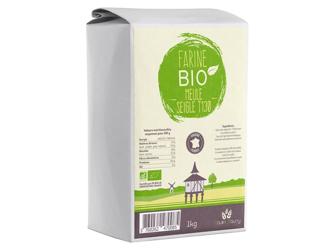 Organic T130 Rye Flour - 1kg - Moulin Maury