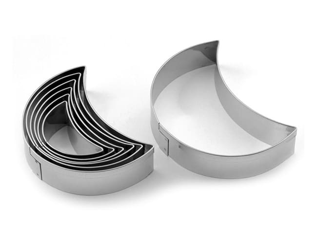 Crescent Moon Stainless Steel Cookie Cutters - Set of 7 - Martellato