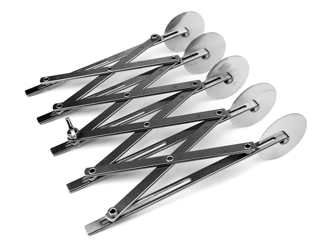 Stainless Steel Expandable Dough Cutter - 5 Straight Blades - Martellato