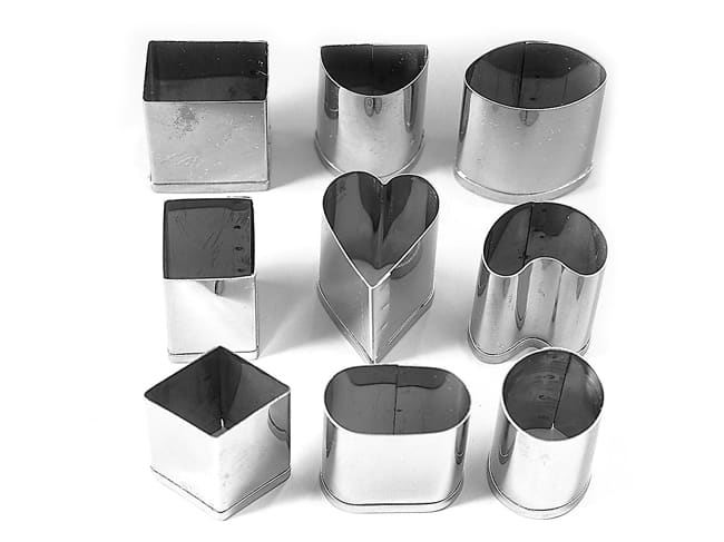 Stainless Steel Mini Cookie Cutters - Set of 9 - Martellato