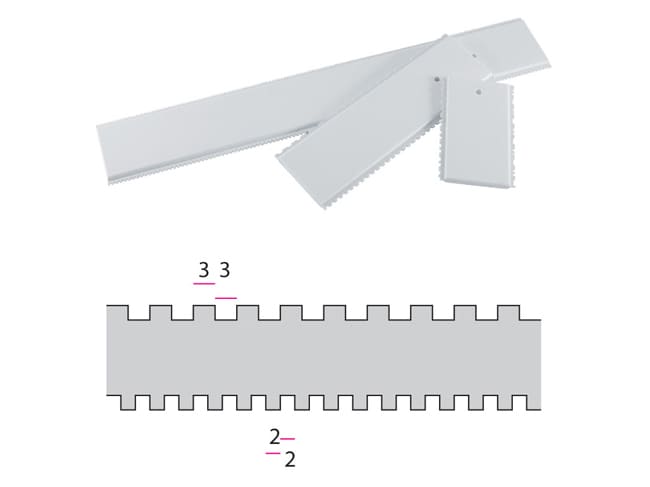 Decorating comb, thin striped - Length 34cm - Martellato