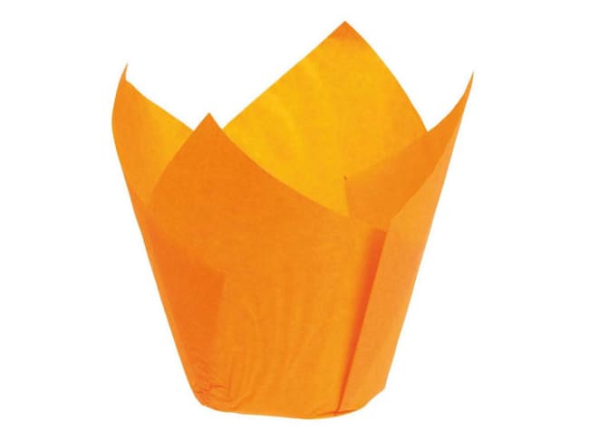 Tulipcup orange cases (x 200) - straight - Ø 5 x Ht 8 cm - Nordia