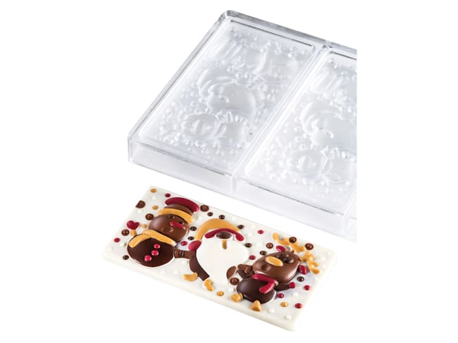 Chocolate Mould "Christmas Friends" - 3 bars - By Fabrizio Fiorani - Pavoni