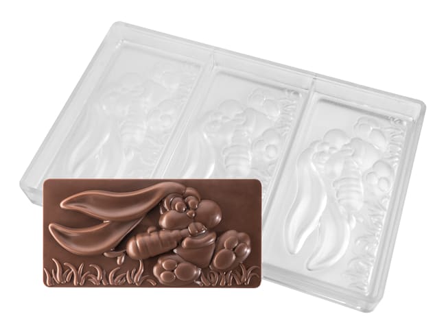Chocolate Mould "Easter Bunny" - 3 bars - By Fabrizio Fiorani - Pavoni