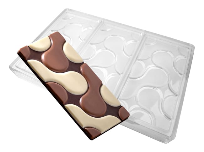 Chocolate Mould "Flow" - 3 bars - By Vincent Vallée - Pavoni