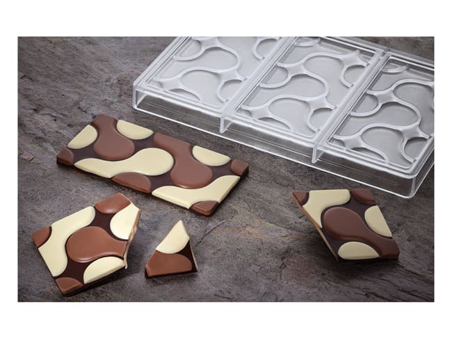 Chocolate Mould "Flow" - 3 bars - By Vincent Vallée - Pavoni