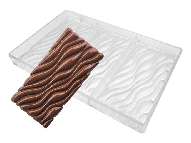 Chocolate Mould "Fluid" - 3 bars - By Vincent Vallée - Pavoni